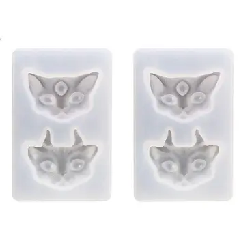 

Cat Head Silicone Pendant Transparent Resin Mold DIY Crafts Tool