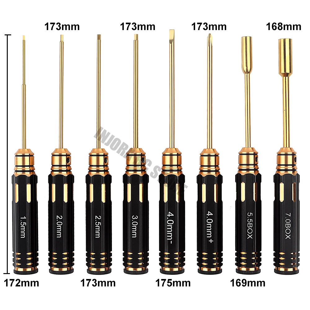 INJORA 8 шт 1,5/2,0/2,5/3,0/4,0/5,5/7,0 мм Шестигранная Отвертка гнездовая отвертка гайковерт инструмент для модели RC автомобиль гусеничный SCX10 TRX-4