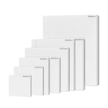 6 pçs branco em branco artista quadrado lona de madeira + quadro de placa de algodão para óleo preparado pintura acrílica esticado painéis de placa de acrílico