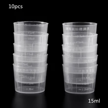 Beaker Measuring-Cup Clear Plastic 15ml Graduated-Measure for Lab 10pcs