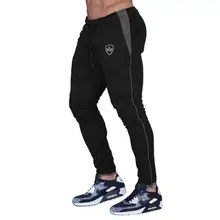 Men Fitness Sporting Pants Running Gym Medium Waist Training Crown Elastic Waist Sign Casual, None Pants Solid