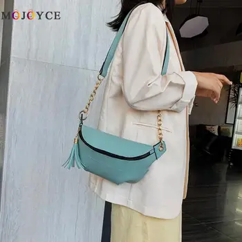 

Fashion Women Waist Bag Tassel PU Leather Money Phone Pouch Crossbody Chest Bag Pouch Female Fanny Pack