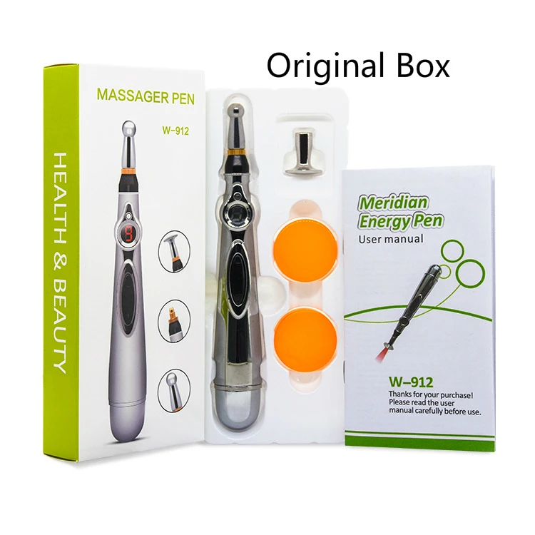 Электронная ручка для иглоукалывания, электрическая меридианская лазерная терапия, исцеляющая Массажная ручка, меридиановая энергетическая ручка, облегчающая боль, Массажная Релаксация - Цвет: With box