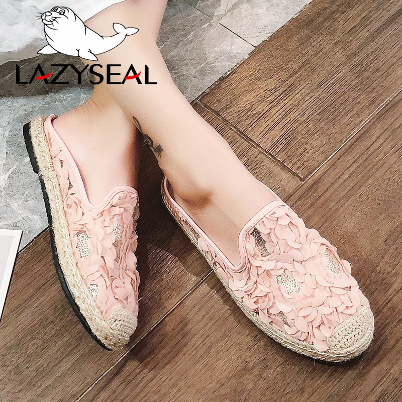 Сланцы LazySeal женские светильник легкие сабо из пеньки сетчатые цветочные