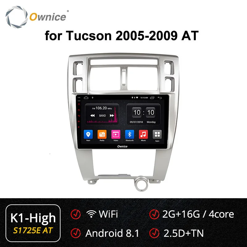 Ownice 10.1" Dvd Multimedia Player For Hyundai Tucson 2005 2006 2007 2008 2009 Car Android 9.0 System Radio Audio Gps Autoradio - Цвет: S1725-2 K1-High