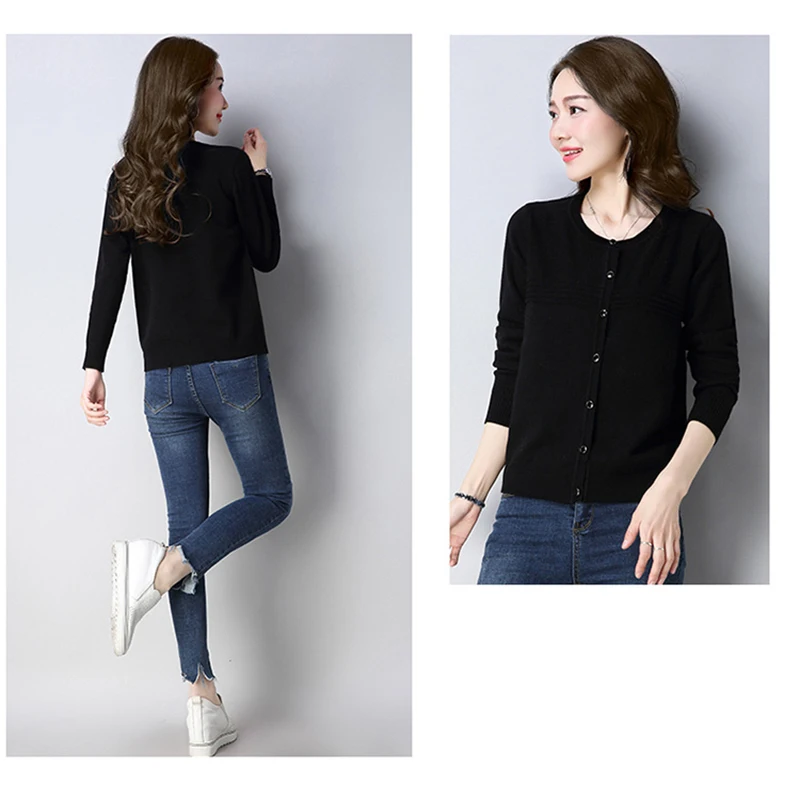 Autumn Winter Solid Color Casual Sweater Women, Cashmere Long-sleeved Knit Cardigan,Soft Round Neck Sweater Wool Cardigan Women Autumn Winter Solid Color Casual Sweater Women, Cashmere Long-sleeved Knit Cardigan,Soft Round Neck Sweater Wool Cardigan Women