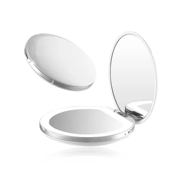

LED Make Up Mirror 1X/3X Magnifying Lighted Makeup Mirror Light Round Portable USB Chargeable Pocket Makeup mirror For Beauty