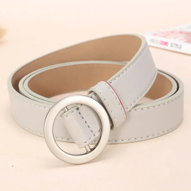 SSM01 gray silver NO. ONEPAUL женский ремень с и пряжками, Золотая Пряжка, джинсы, дикие ремни для женщин, модные, студенческие, простые, новые - Цвет: SSM01 gray silver