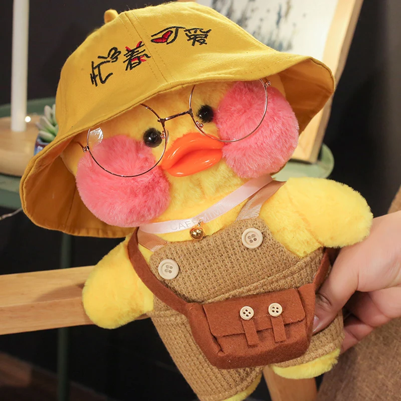 LaLafanfan café-pato de felpa suave para niños, muñeco de pato Kawaii, almohada de Animal, regalo de cumpleaños, 30cm, venta al por mayor