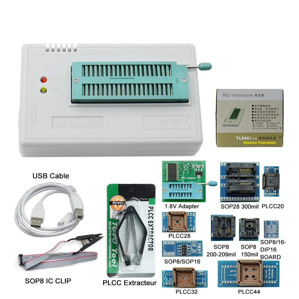 Программатор V10.27 TL866II Plus универсальный оригинальный программатор minipro TL866 nand flash