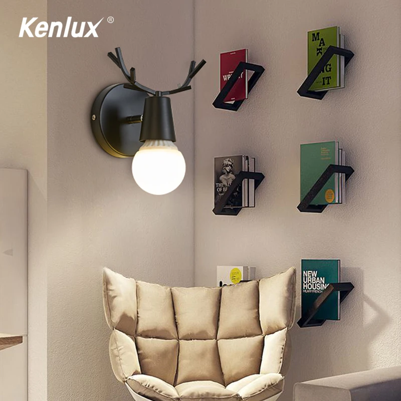 Светодиодный настенный светильник Kenlux деревянная железная лампа в