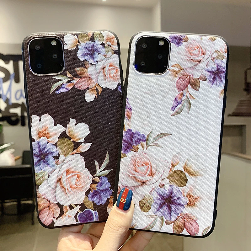 For Apple iPhone 11 pro cover dermatoglyphics rose pattern TPU phone protection case for 7 6 8 x xr max and plus | Мобильные