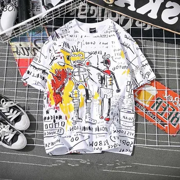 

T-shirts Women 2020 Chic Loose T-shirt Hip Hop Trendy Street New Womens Cartoon Harajuku Ulzzang Ladies Students Tee Summer Tops