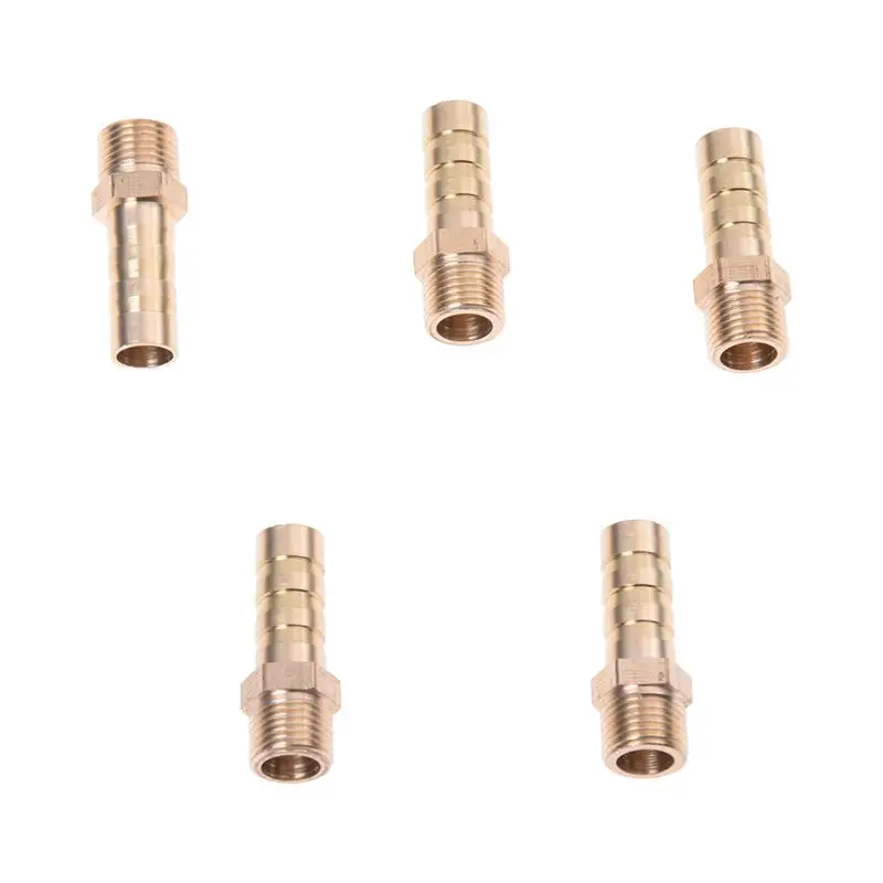 5PCS Brass 8mm Air Gas Pipe Hose Barb 1/8&quotPT Male Thread Joints Fittings | Обустройство дома