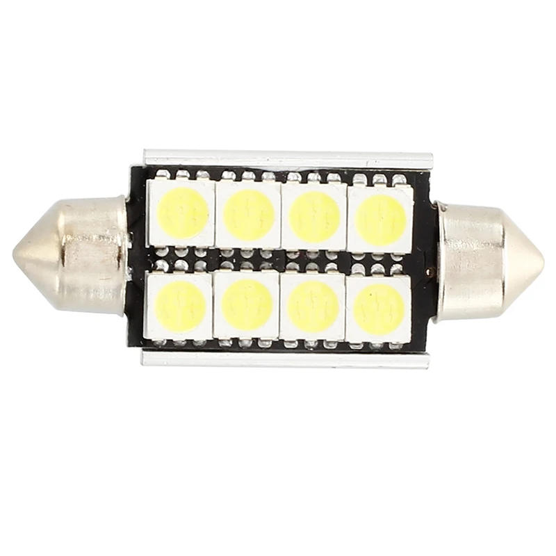 10 x Белый 8 SMD светодиодный CANBUS гирлянда Интерьер купольная лампа светильник 43 мм
