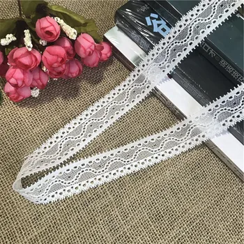 

2.3-3.5cm S1094 white Nylon Spandex stretch Narrow lace trimmings for the sewing of wedding dress underwear border