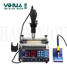 YIHUA 853AAA Bga паяльная станция SMD горячий воздушный пистолет паяльники станция предварительного нагрева функции 3 в 1 BGA паяльная станция