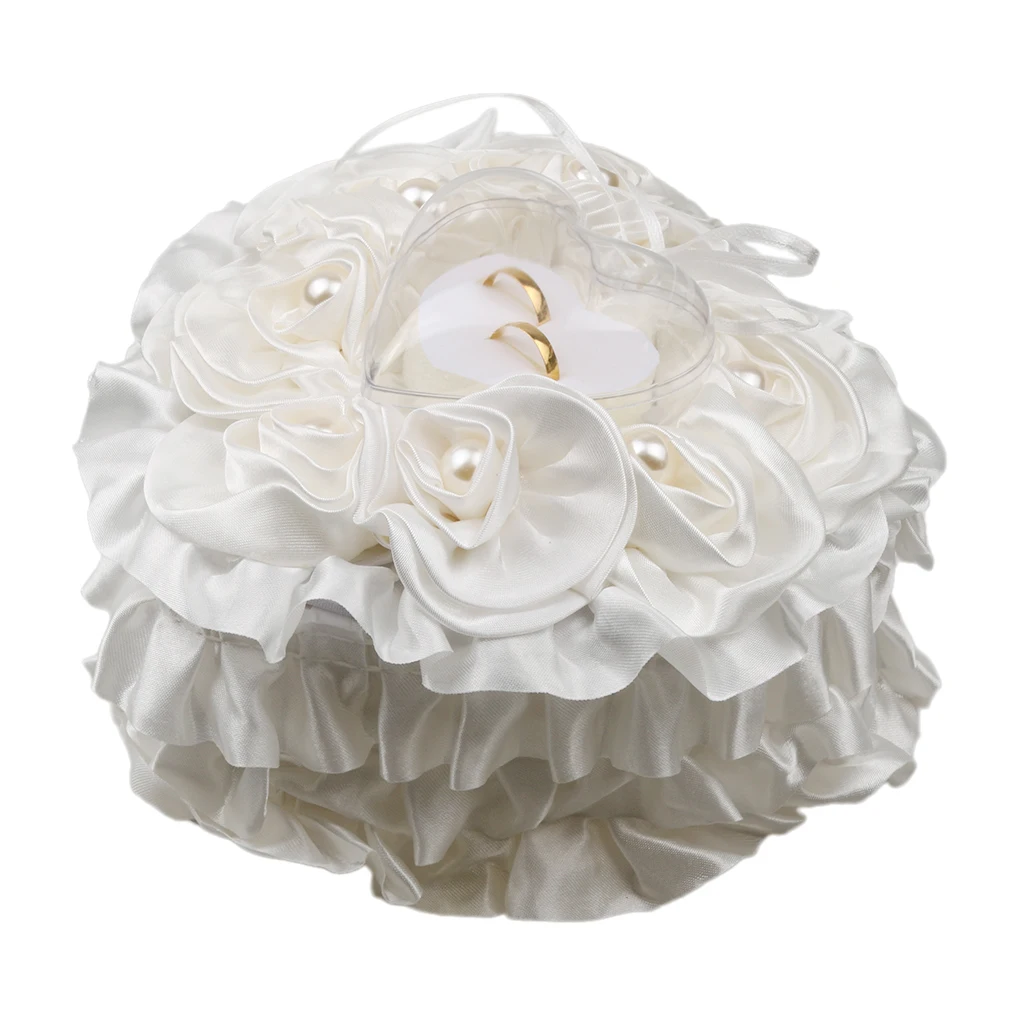 

Wedding Day Ring Box Heart Shape Rose Decor Romantic Wedding Gifts Jewellery Box