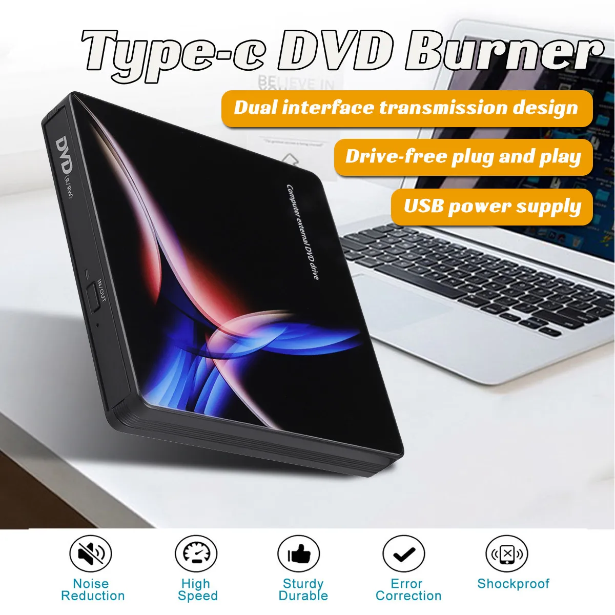 USB 3 0 Type C внешний DVD записывающее устройство DVD/CD ROM проигрыватель Portatil оптический