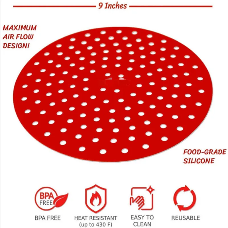 1pcs Silicone Air Fryer Lining Air Fryer Mat Silicone Accessory Mat