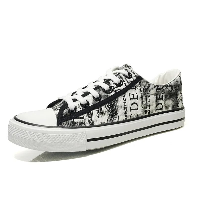 

2020 Sneakers Mens Canvas Shoes Fashion Cool Street Sneakers Breathable Men's Casual Shoes Male Brand Classic Black White Shoes