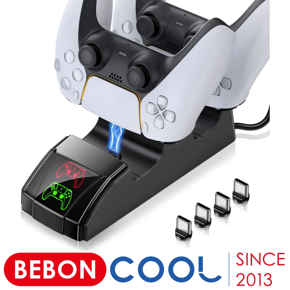 Dual Fast Charger for PS5 Wireless Controller USB Type C Charging Cradle Station for Sony PS5