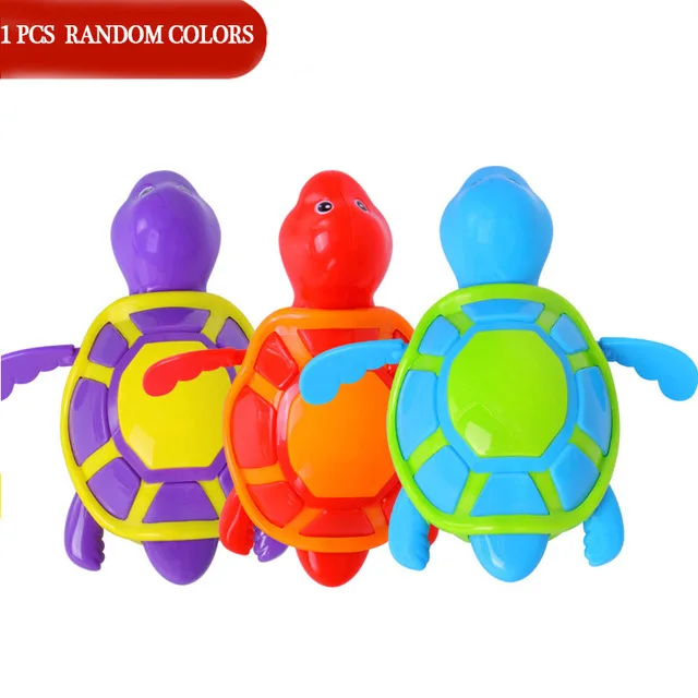 1PC Random Color 7 Одиночная милые Мультяшные морские животные Черепаха Классическая Детская игрушка для купания заводные на цепочке детские пляжные игрушки для купания - Цвет: 1PC Random Color 7