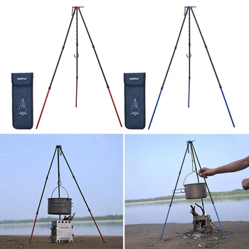 

ShineTrip Adjustable Outdoor Campfire Picnic Cookware Tripod Ultra-light Portable Aluminum Alloy Hanging Hook Chain Cooking Pot