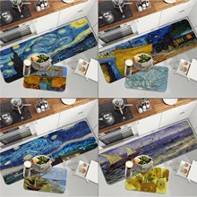 

Van Gogh wallpaper Mat Printed Flannel Floor Mat Bathroom Decor Carpet Non-Slip For Living Room Kitchen welcome Doormat carpet