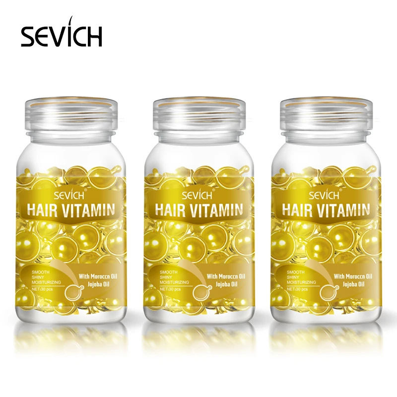thumbnail image 1 of Sevich - Juego de 3 cápsulas de queratina y vitaminas para el cabello, suero reparador para cabello dañado, suero marroquí nutritivo anticaída para cabello seco, 1 of 5