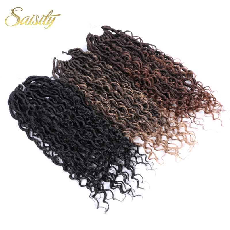 

Saisity Goddess Crochet Hair Synthetic Extension river faux locs Bouncy Braiding Hair Bohemian Havana Hair styles