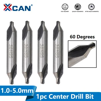 XCAN aceros rápidos (HSS) Centro ejercicios poco 60 grados Broca de Metal herramientas agujero de perforación de 1,0/1,5/2,0/2,5/3,0/3,5/4,0/5,0mm 1