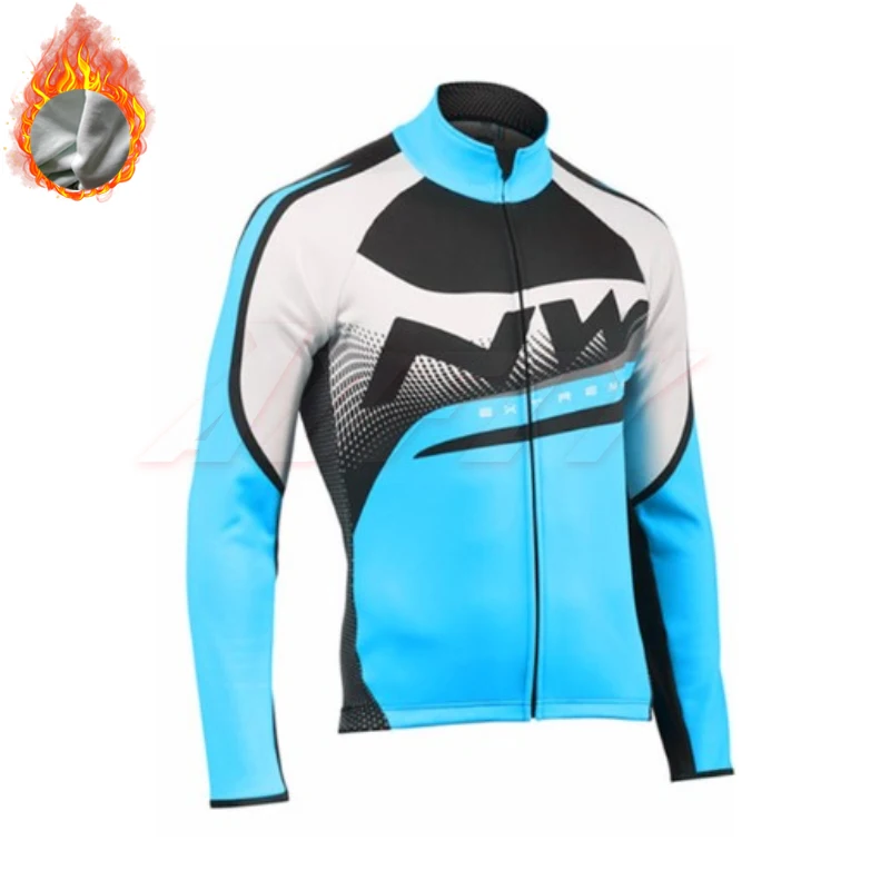Fleece top Мужской зимний длинный комплект Джерси для верховой езды, Теплая Флисовая одежда, Roupa, Зимний горный велосипед, 9D, штаны на подтяжках, XXS-5XL - Цвет: Fleece top