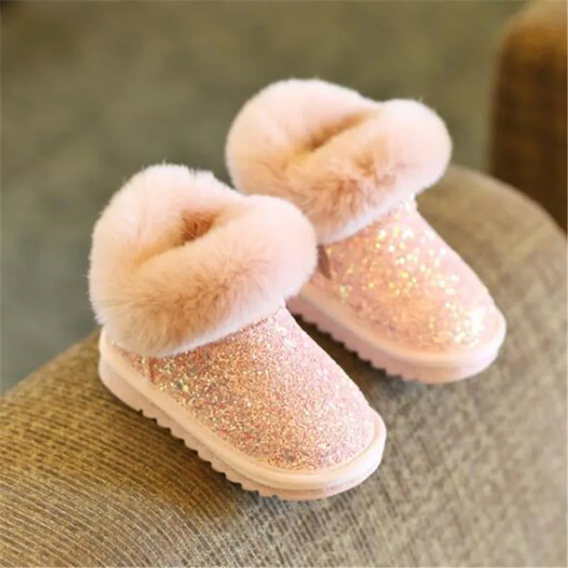 pink Weoneit/зимние ботинки для мальчиков детская зимняя обувь модные теплые ботильоны на меху для девочек мягкая детская подошва ботинки для малышей шикарная обувь CN 15-30 - Цвет: pink