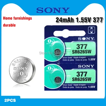 

2pcs NEW SONY 100% Original 377 SR626SW 626 SR626 V377 AG4 Watch Battery Button Coin Cell MADE IN JAPAN