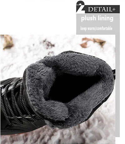 Men's Winter Sneakers Walking Shoes Men Plush Lining Snow Ankle Boots for Hunting Warm Hiking Sheos Men Waterproof Sneakers