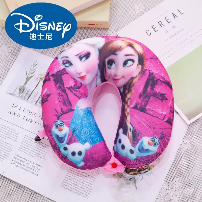 Frozen purple Дисней Принцесса Детская u-образная подушка для шеи мальчик девочка взрослый мультфильм Ститч замороженная Эльза Анна офисные автомобили Шейная подушка - Цвет: Frozen purple