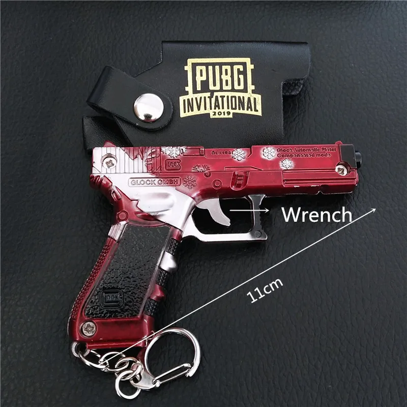 Игра PUBG брелок P92 кобура сигнал пистолет оружие Модель брелки 11 см металлический кулон llaveros дети подарки косплей реквизит