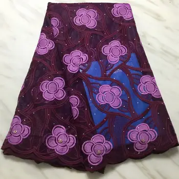 

Wine African Lace Fabric 2020 Embroidered Nigerian Laces Fabric Bridal High Quality French Tulle 3d Lace Fabric for Women Dress