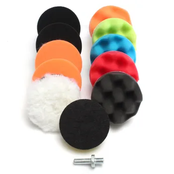 

11Pcs 3" Waffle Sponge Buffer Polishing Pad Set For Car Polisher Car Wash Maintenance Accessories