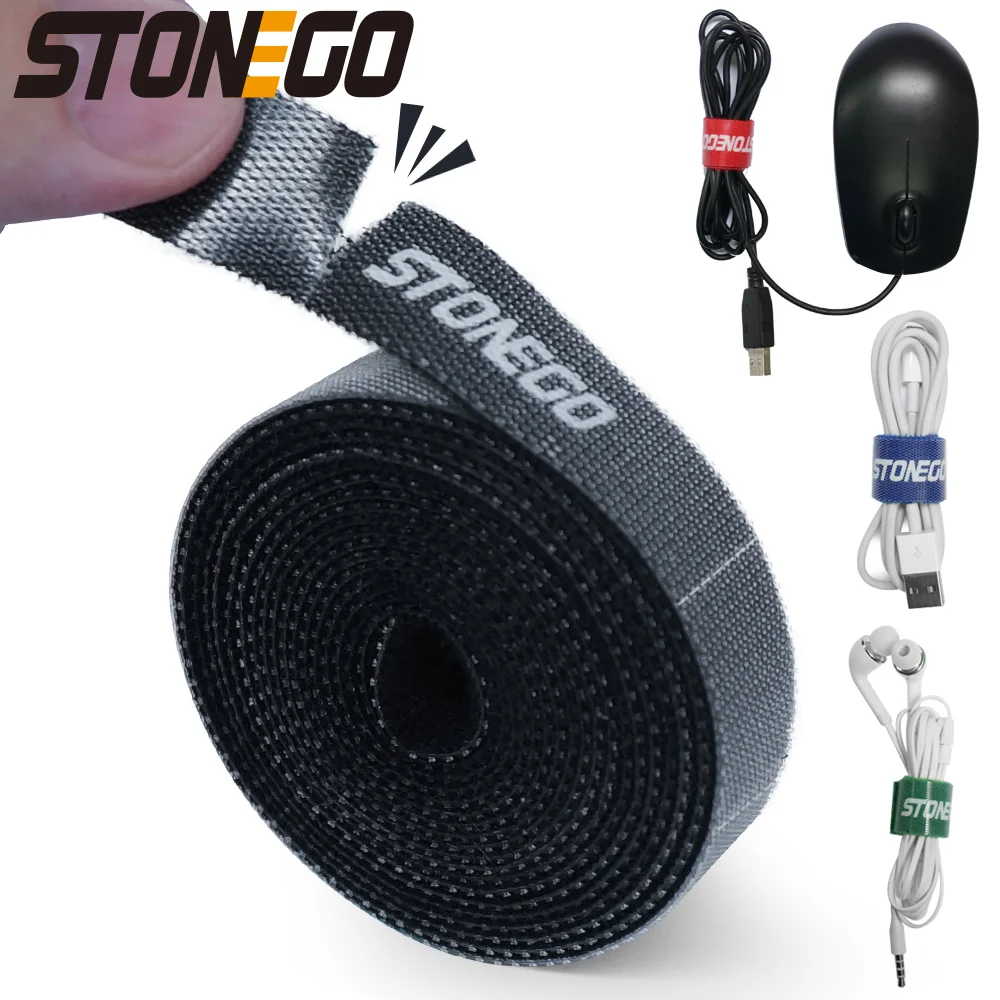 STONEGO teoring USB oplot na kable Organizer do kabli opaski na mysz uchwyt na przewód słuchawkowy przewód HDMI darmowe cięcie zarządzanie taśma do telefonu Hoop 1 STONEGO teoring USB oplot na kable Organizer do kabli opaski na mysz uchwyt na przewód słuchawkowy przewód HDMI darmowe cięcie zarządzanie taśma do telefonu Hoop 1