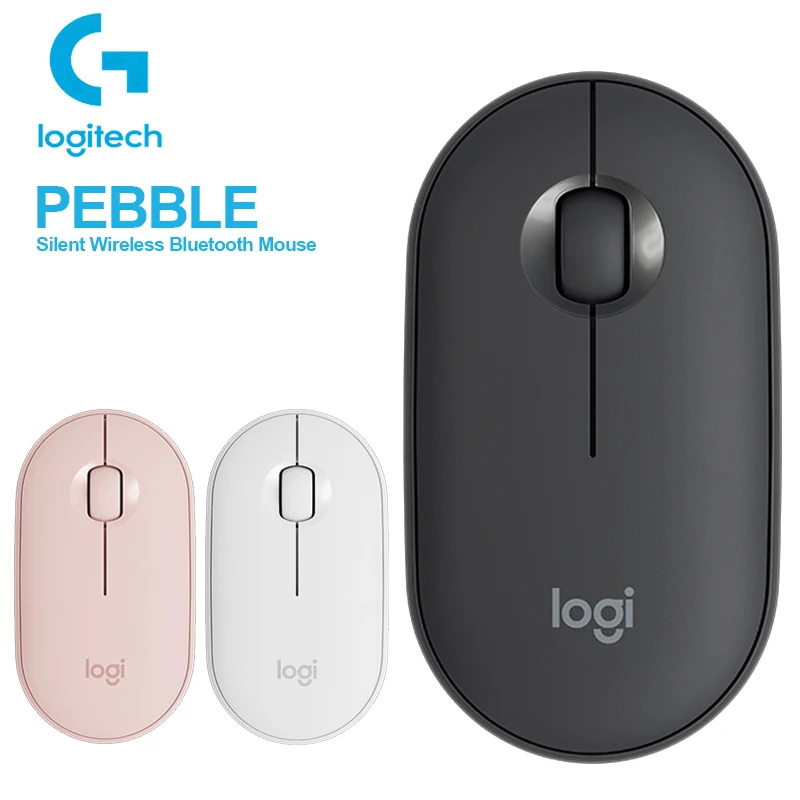 Мышь Logitech PEBBLE Bluetooth бесшумная беспроводная мышь тонкая светильник Кая