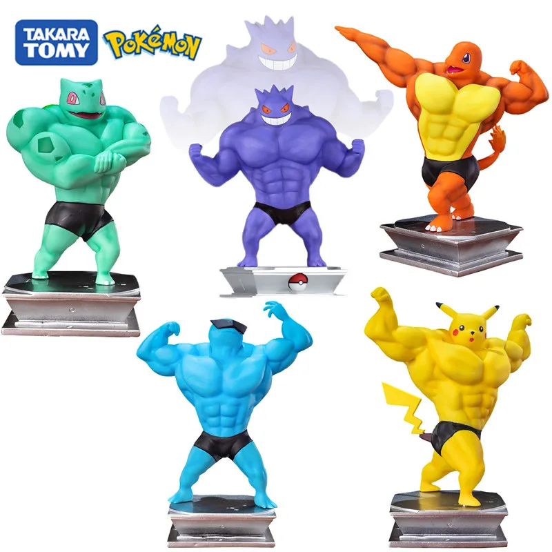 

18cm pokemon Figures Different Styles Toys Collection Pokémon Pikachu Muscle Man Set piece Anime Figures Model Toys Child Gift