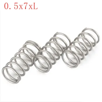 

20pcs wire diameter 0.5mm OD 7mm 0.5x7xL Stainless Steel Micro Small Compression spring length 10mm-50mm