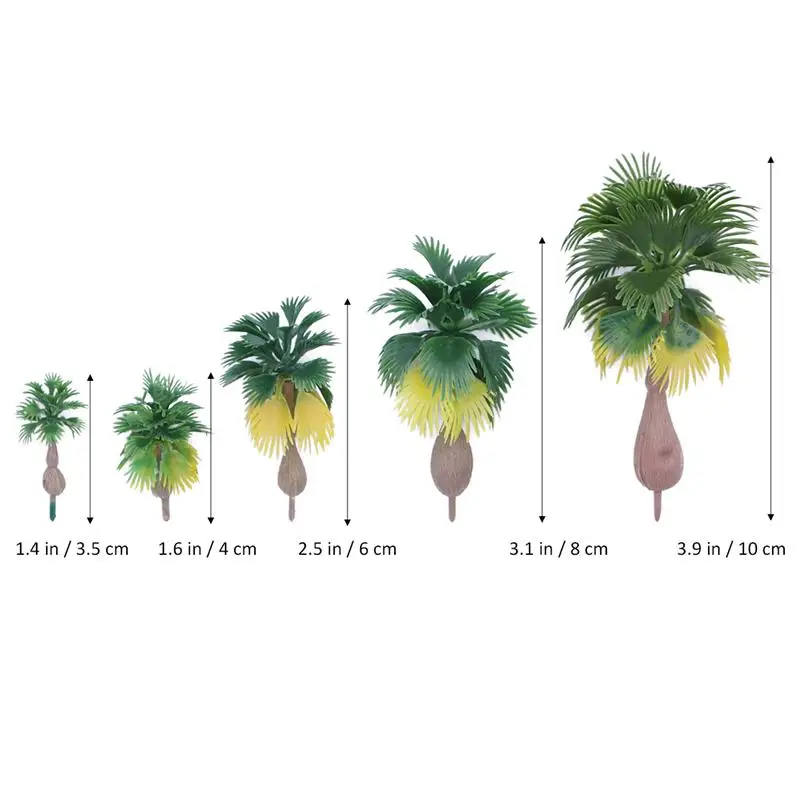 Model Train Palm Trees 15pcs for Railroad Architecture Diorama,miniature tree ornament,model tree ornament