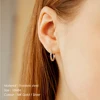 EManco 316L acier inoxydable boucle d'oreille pour les femmes Simple classique petit acier boucles d'oreilles goujon mince cerceaux boucles d'oreilles bijoux cadeau ► Photo 3/6