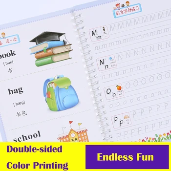 

Quaderno Reusable English Chinese Copybook Drawing Hand Writing Groove Auto Fades Educational Toys For Children Preschool Books