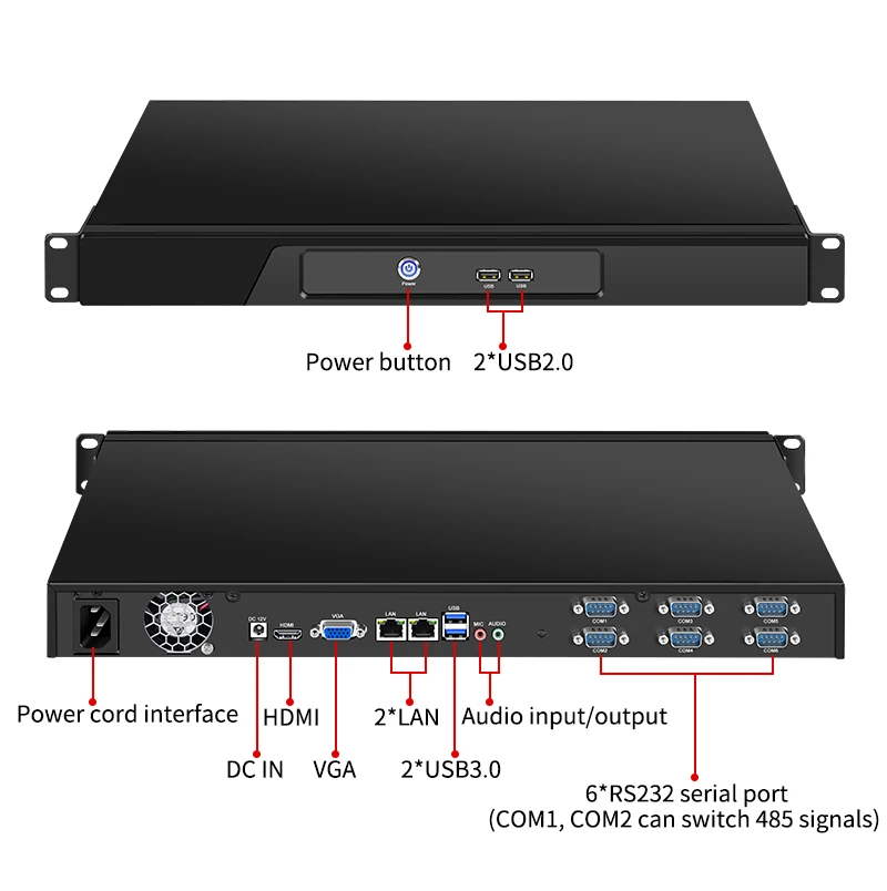 BKHD Industrial Computer 1U Rack Server - Core i3/i5/i7, Dual Network Ports, 6COM Custom Server, Multi-Serial Description Image.This Product Can Be Found With The Tag Names Barebone Mini PC, Computer 1u rack server industrial computer, Computer Office