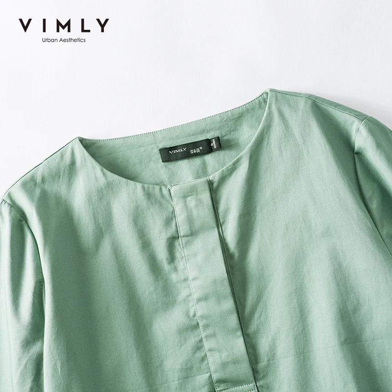 Осеннее женское платье Vimly винтажное однотонное элегантное ТРАПЕЦИЕВИДНОЕ