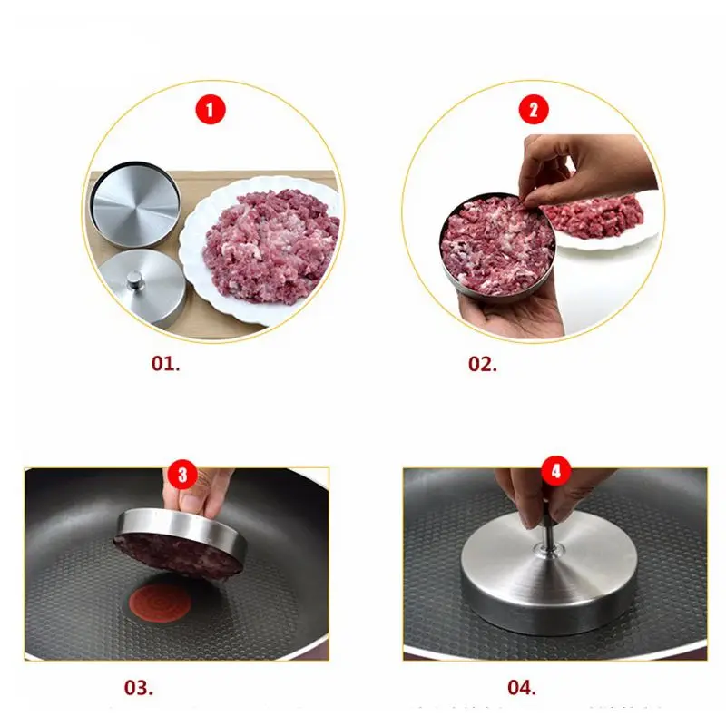 Нержавеющая сталь котлеты для гамбургеров плесень производитель ручной бургер ПРЕСС кухонные аксессуары инструменты для приготовления пищи